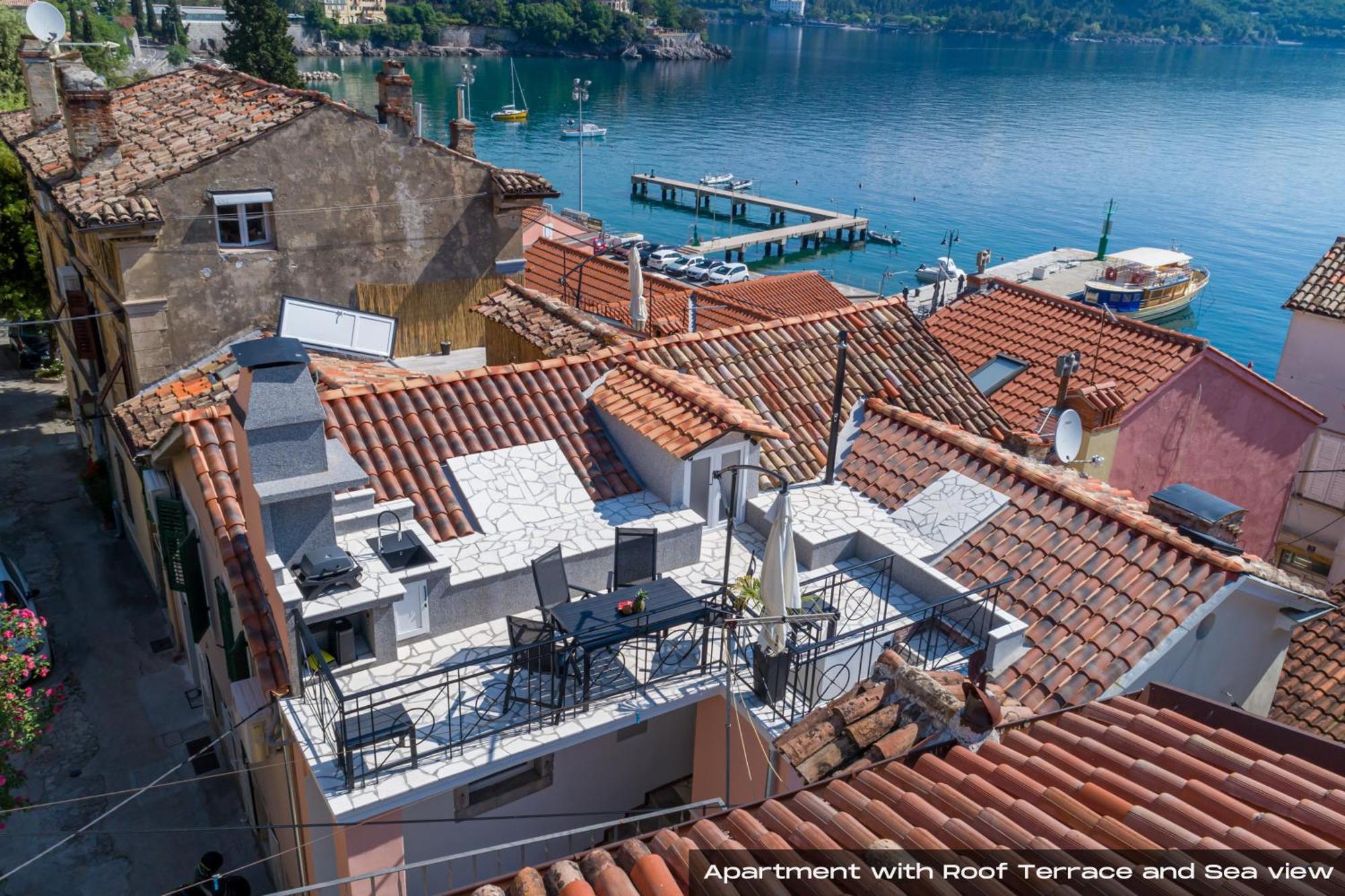 Villa Volos With Roof Terrace, Sea View, Free Private Parking Opatija Eksteriør bilde